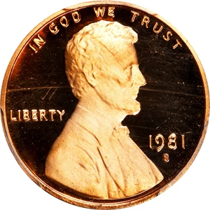 image for: 1981-S Lincoln Cent. Type I Mintmark. Proof-70 RD Deep Cameo (PCGS).