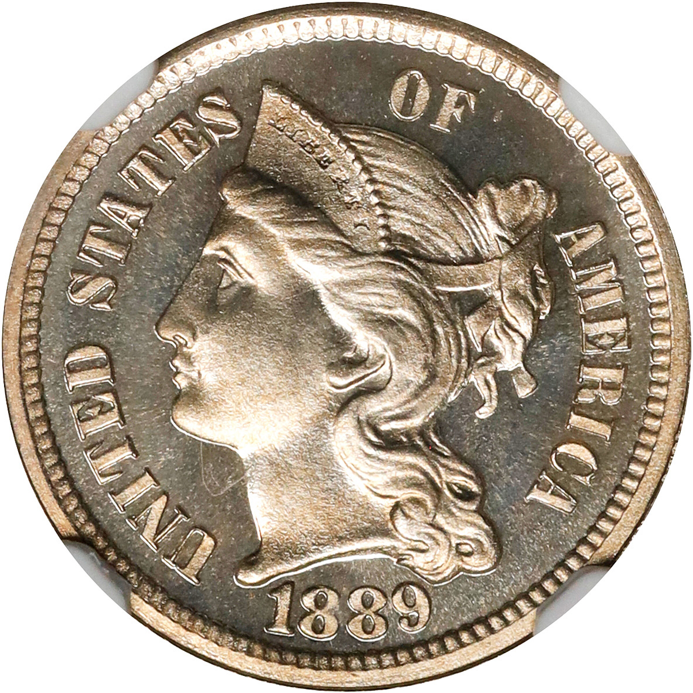 1889 Nickel Three-Cent Piece. Proof-66+ Cameo (NGC). CAC.