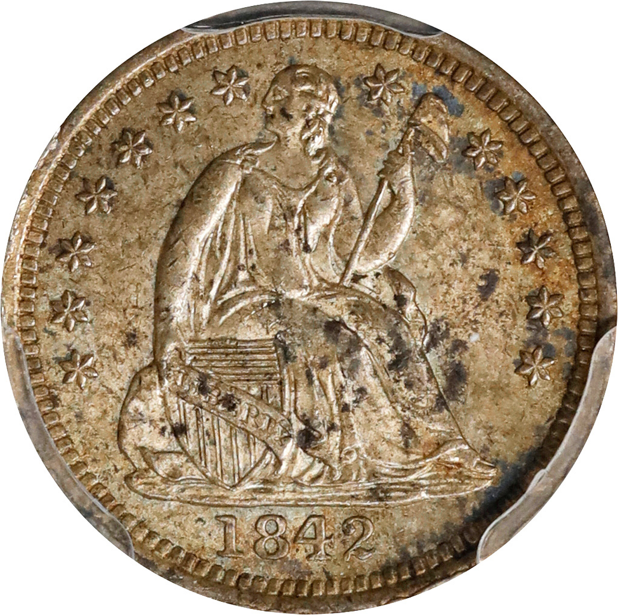 1842 Liberty Seated Half Dime. MS-63 (PCGS).