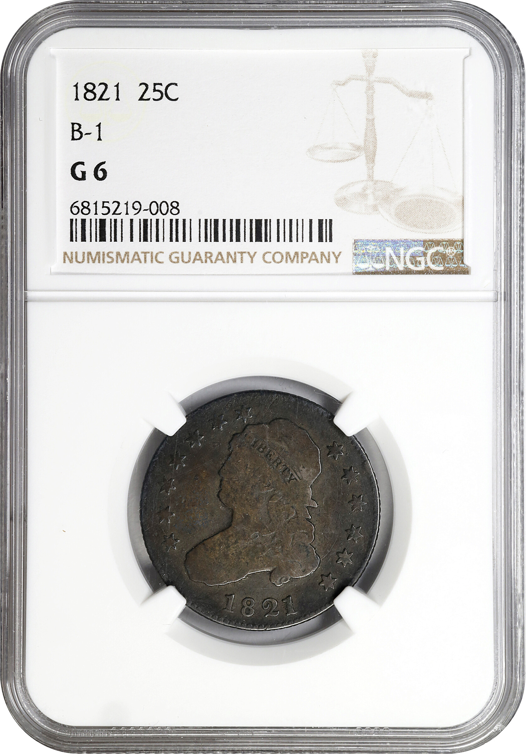 1821 25c B-1 AG3 thumbnail 3