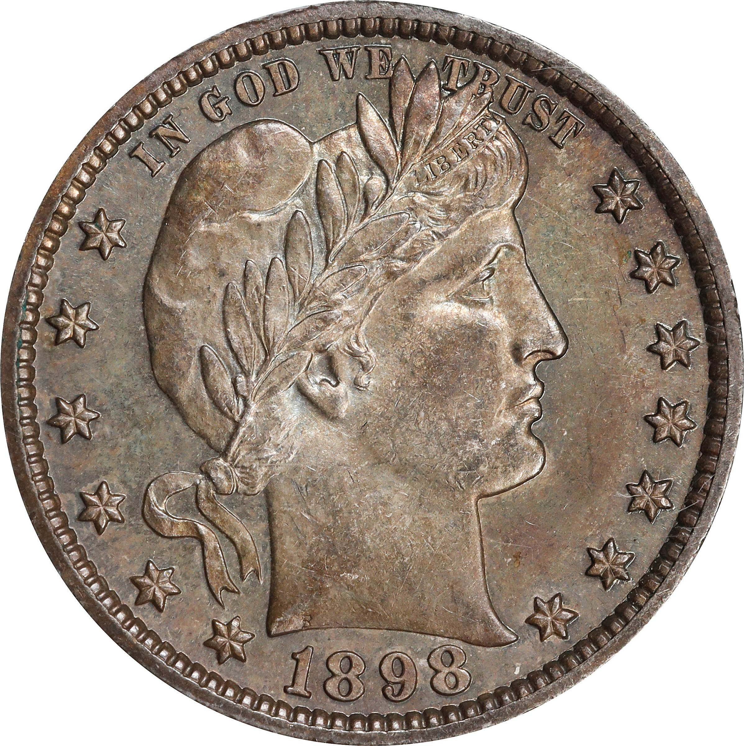 1898 Barber Quarter. Proof-63 (PCGS).