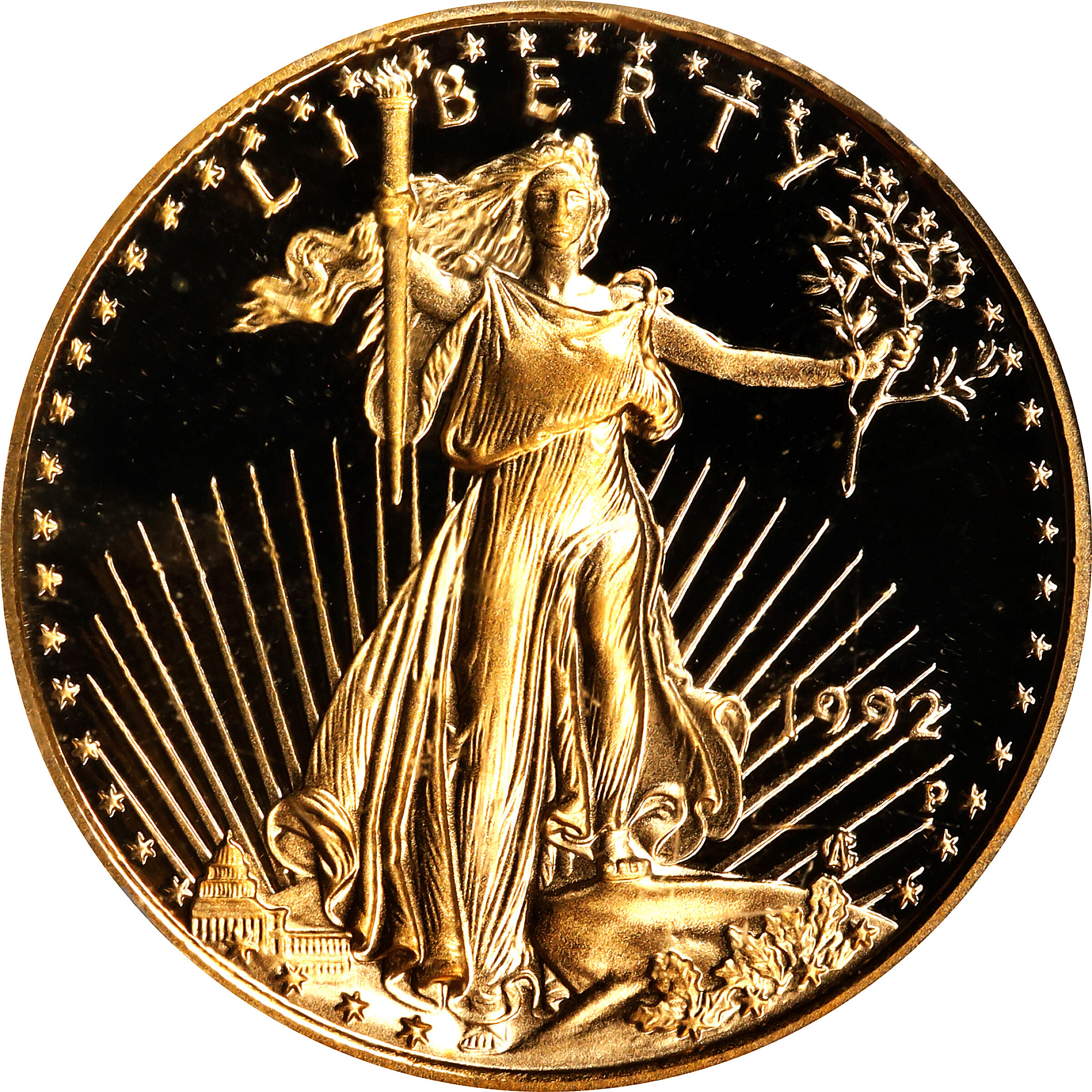 1992-P Quarter-Ounce Gold Eagle. Proof-70 Deep Cameo (PCGS).