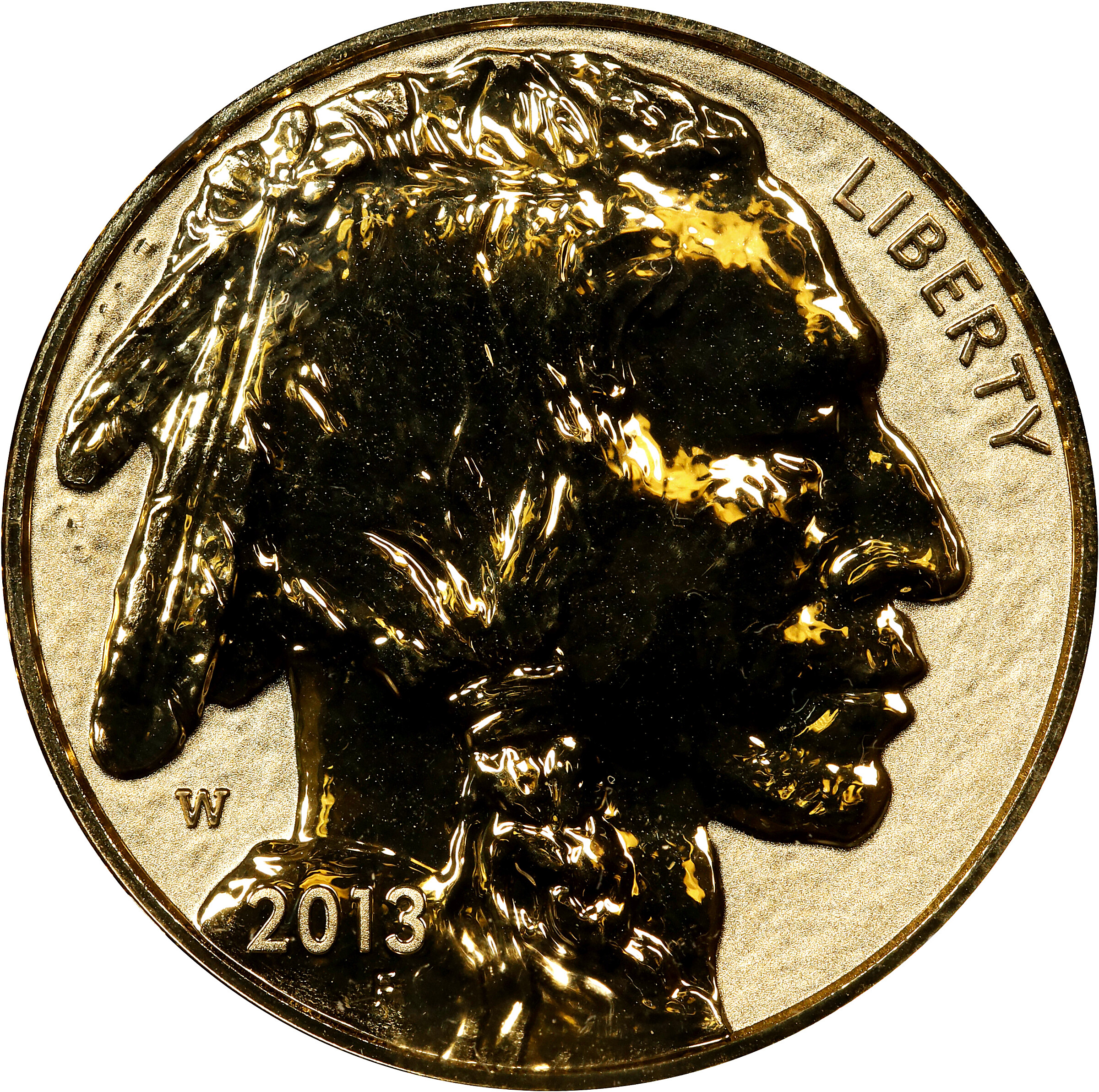 2013-W One-Ounce Gold Buffalo. Reverse Proof-69 (NGC).