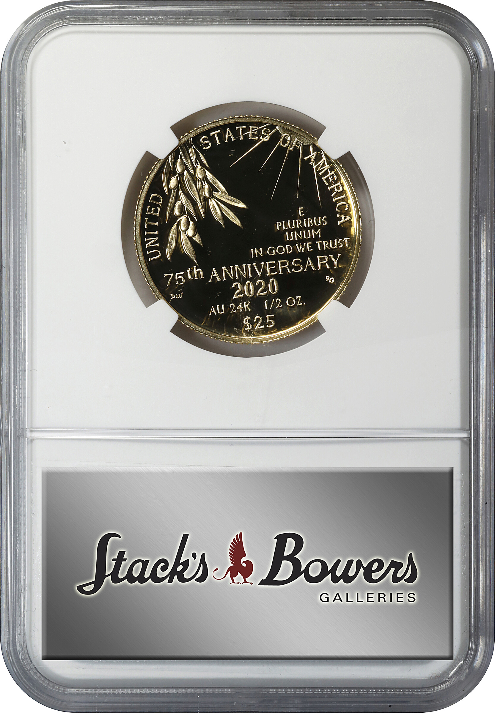 2020 W $25 Modern Commems Proof 75th Anniversary End WWII DCAM