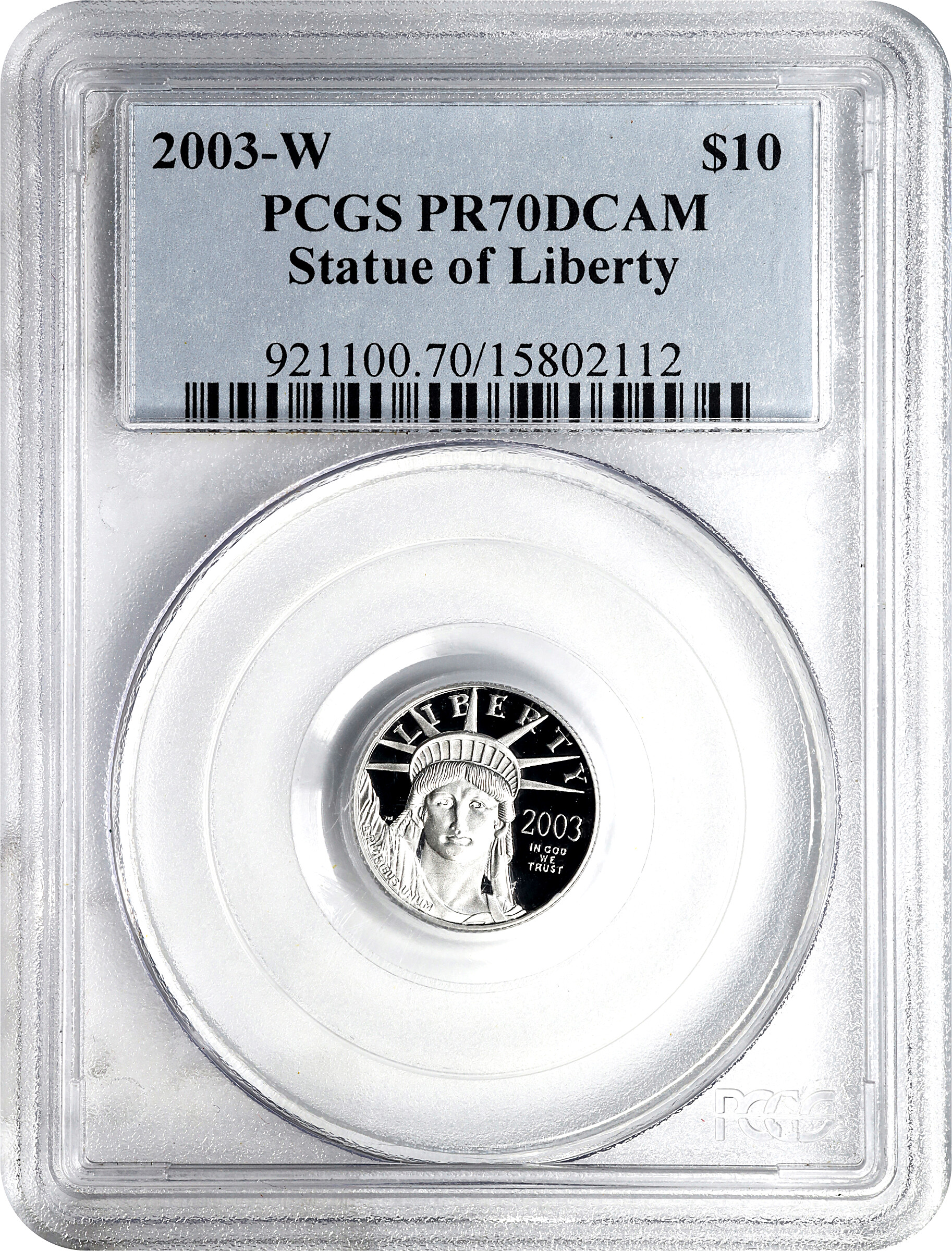 2003-W $10  Platinum Eagle PR DCAM PR70 DCAM thumbnail 6