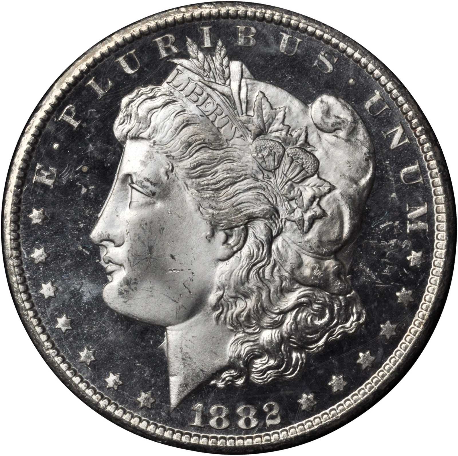 1882-CC GSA Morgan Silver Dollar. MS-65 DPL (NGC). CAC.