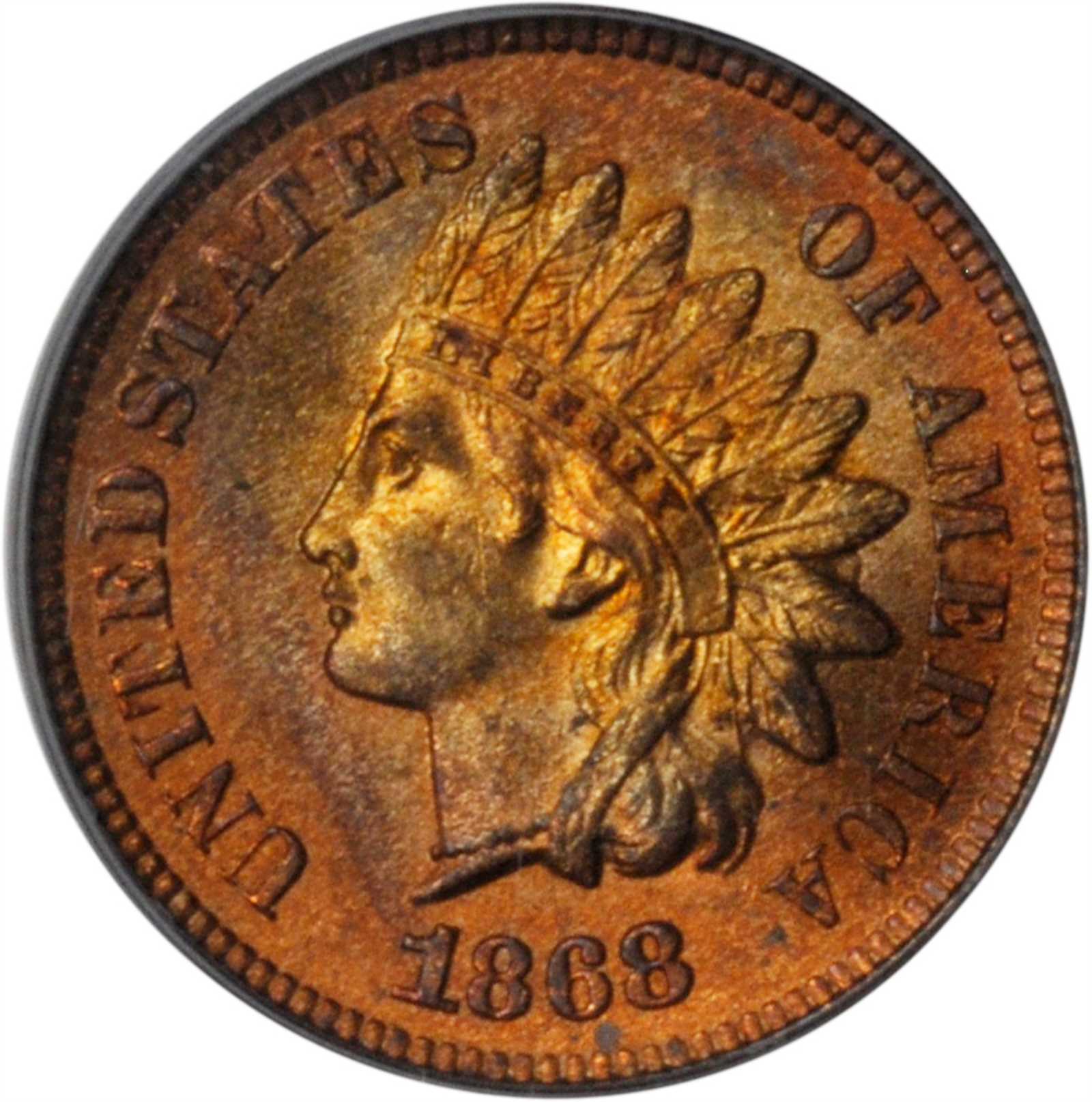 1868 Indian Cent. Snow-1, FS-101. Doubled Die Obverse. MS-64 RD (PCGS). Eagle Eye Photo Seal.