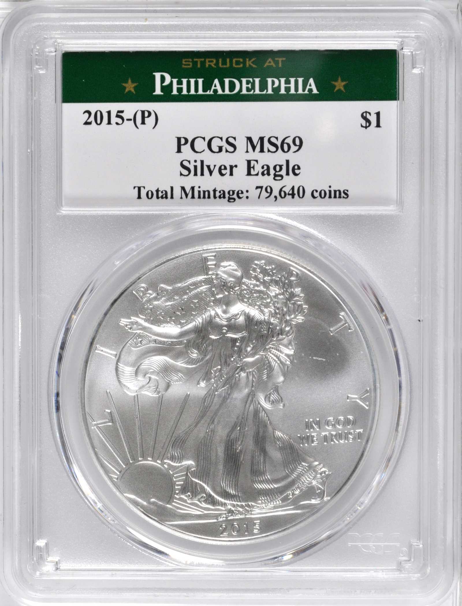 2015-(P) $1  Silver Eagle, Struck at Philadelphia Mint MS66 thumbnail 21