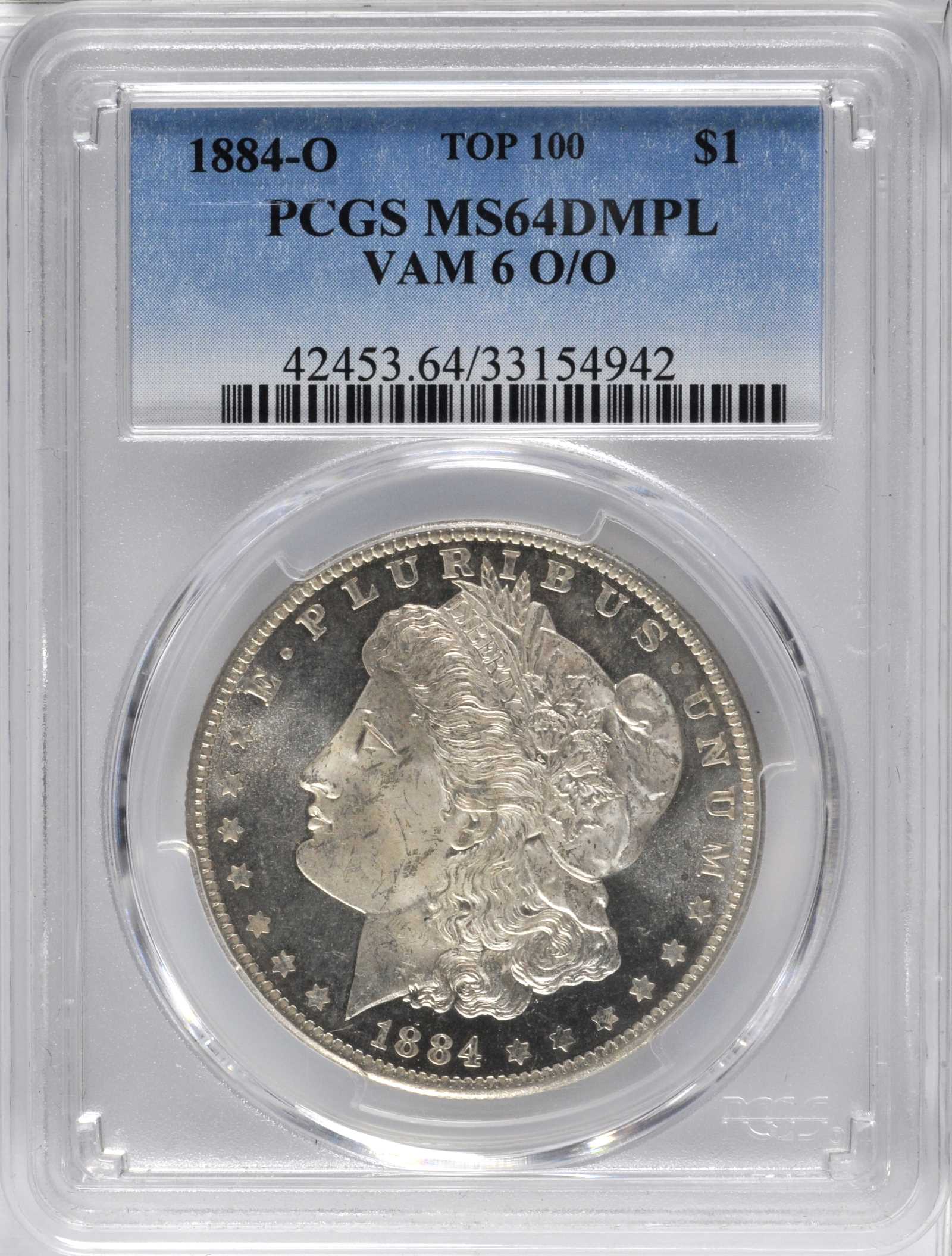 1884-O/O $1  Repunched Mintmark, VAM-6 MS DMPL MS61 DMPL CAC thumbnail 15