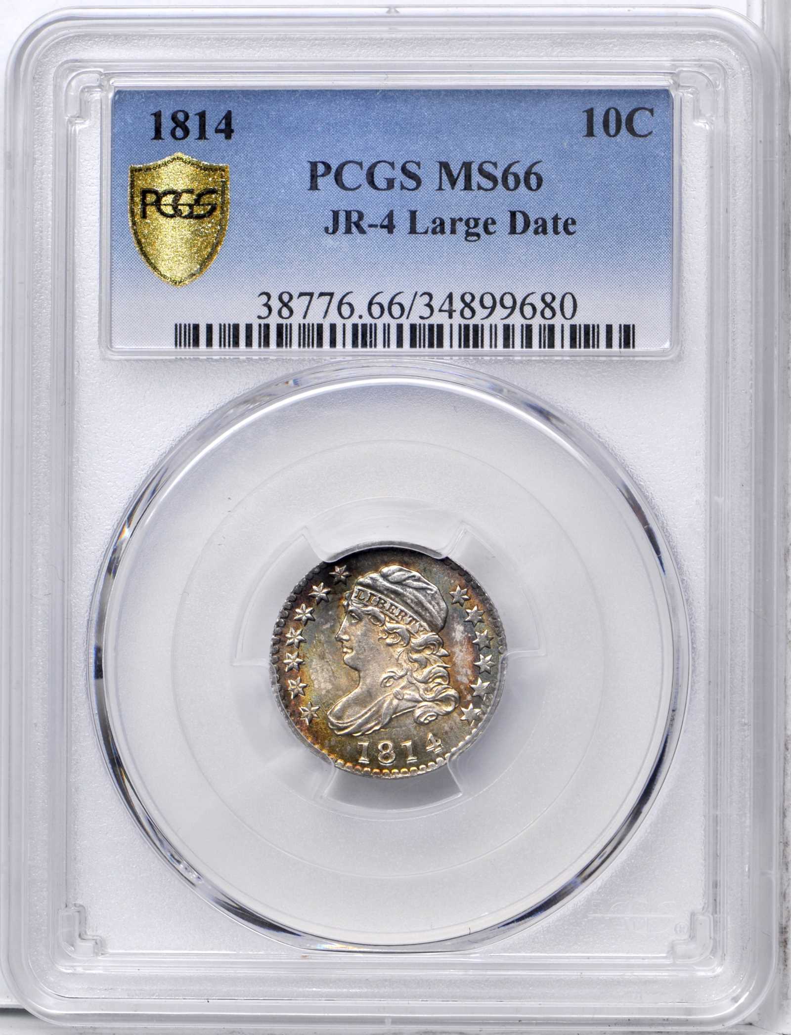 1814 10c Large Date, JR-4 VF20 thumbnail 18