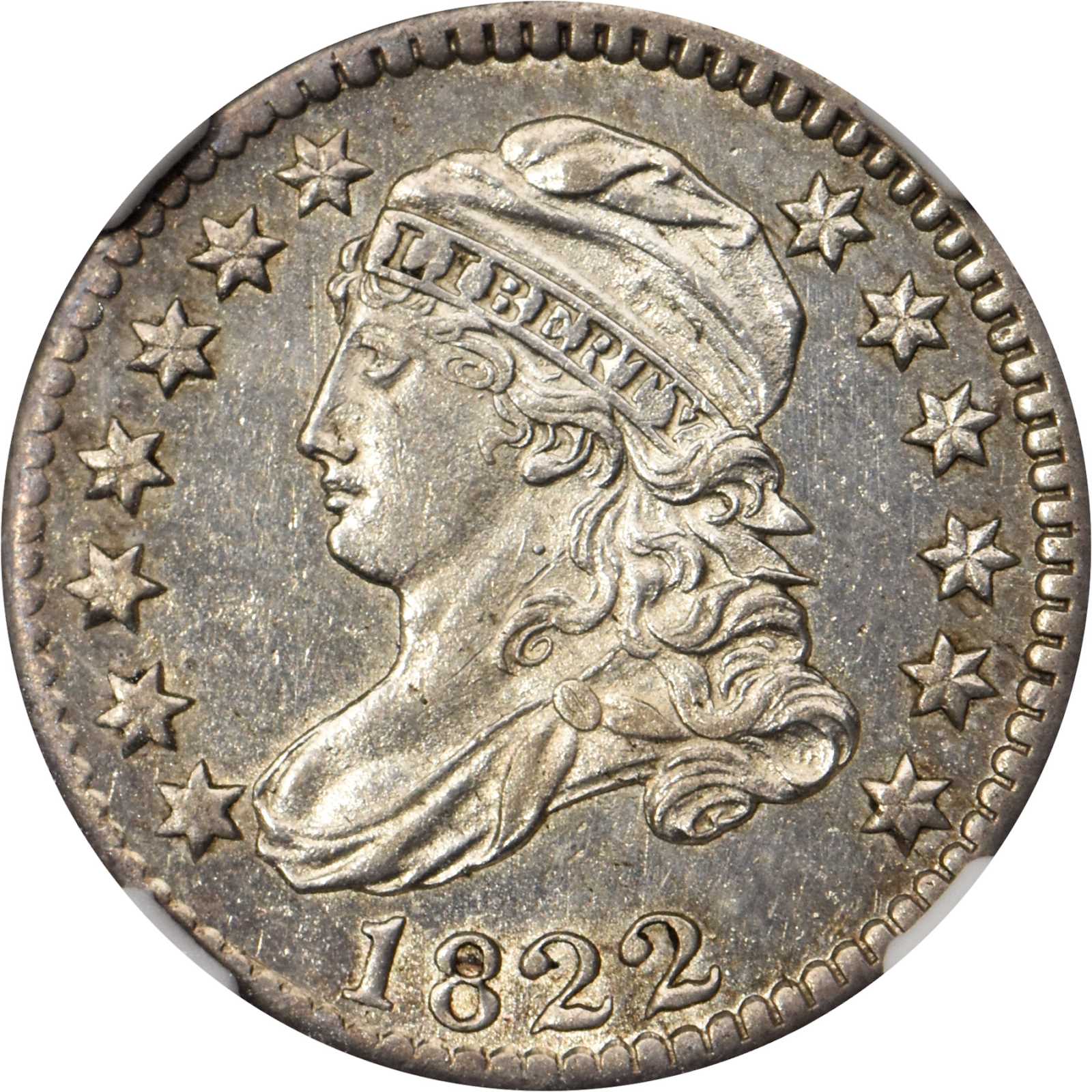 1822 Capped Bust Dime. JR-1, the only known dies. Rarity-3+. MS-64 PL (NGC).