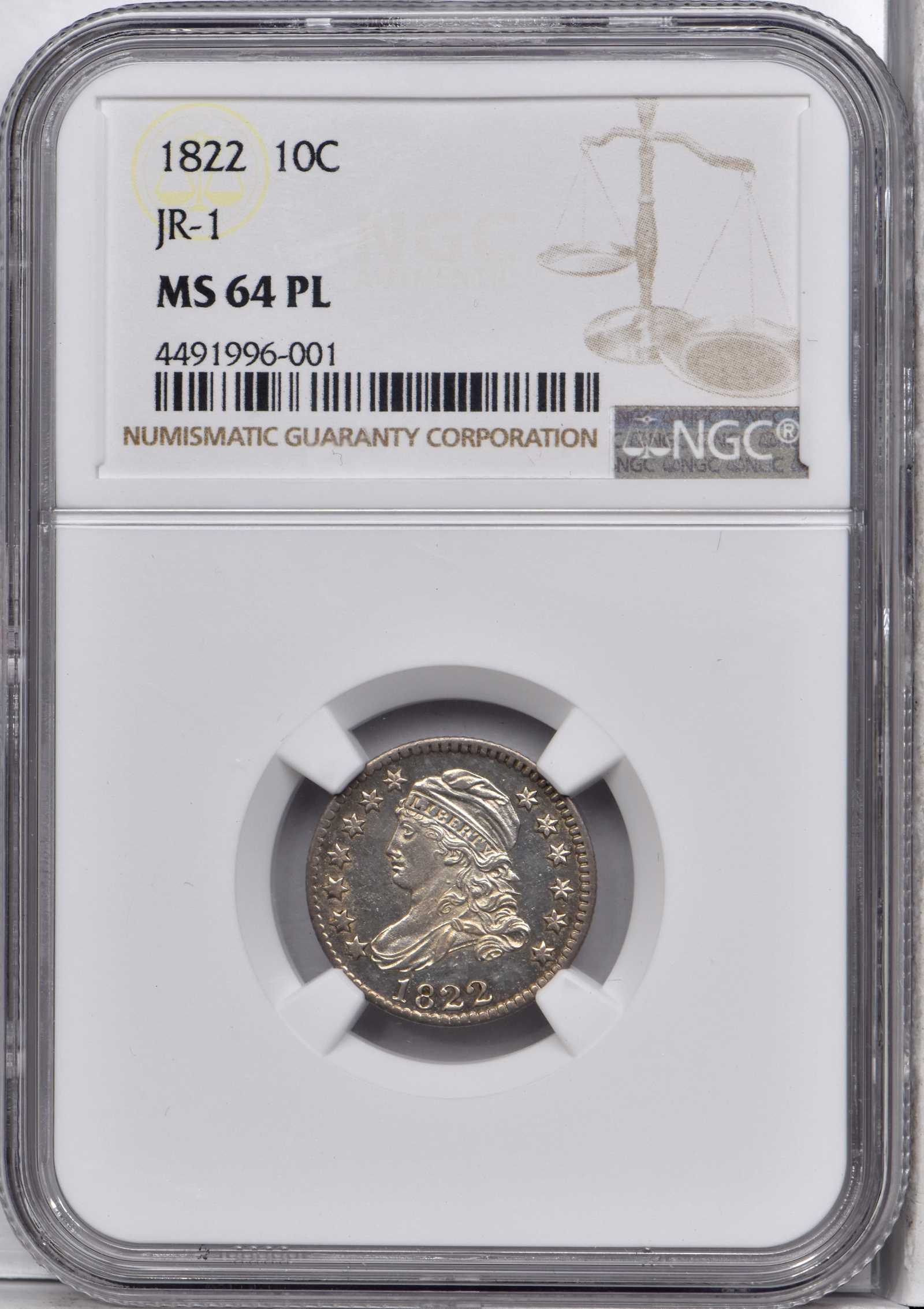 1822 10c MS PL MS62 PL thumbnail 3