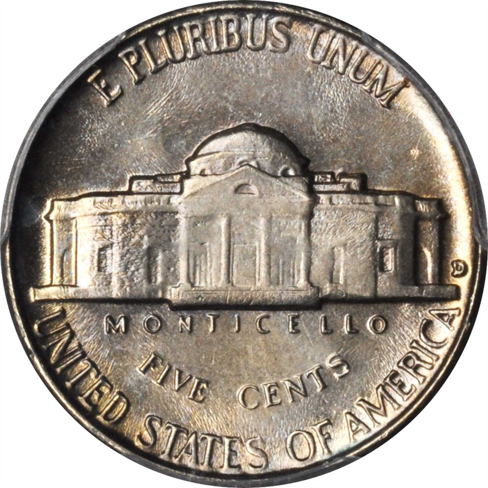 1955-D/S 5c Overmintmark, FS-501 AU50 thumbnail 9