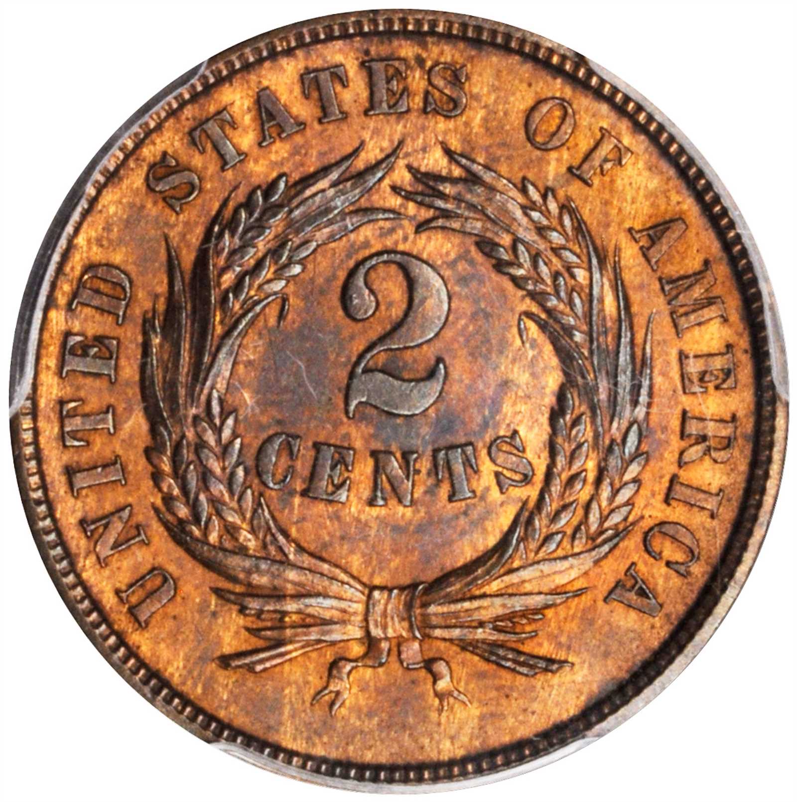 1864 2c Large Motto, RPD, FS-1303 MS RB MS61 RB thumbnail 2