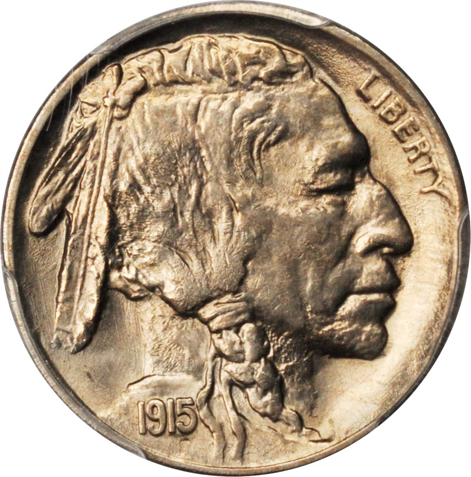 1915 Buffalo Nickel. FS-401. Two Feathers. MS-64 (PCGS). CAC.