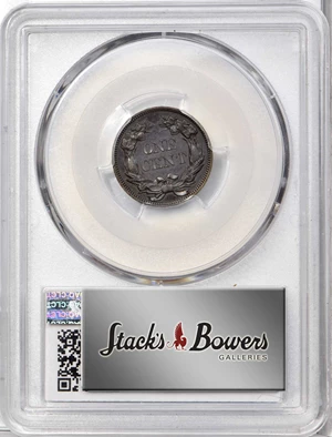 image for: 1856 Flying Eagle Cent. Snow-3. Repunched 5, High Leaves. Proof-66 (PCGS).