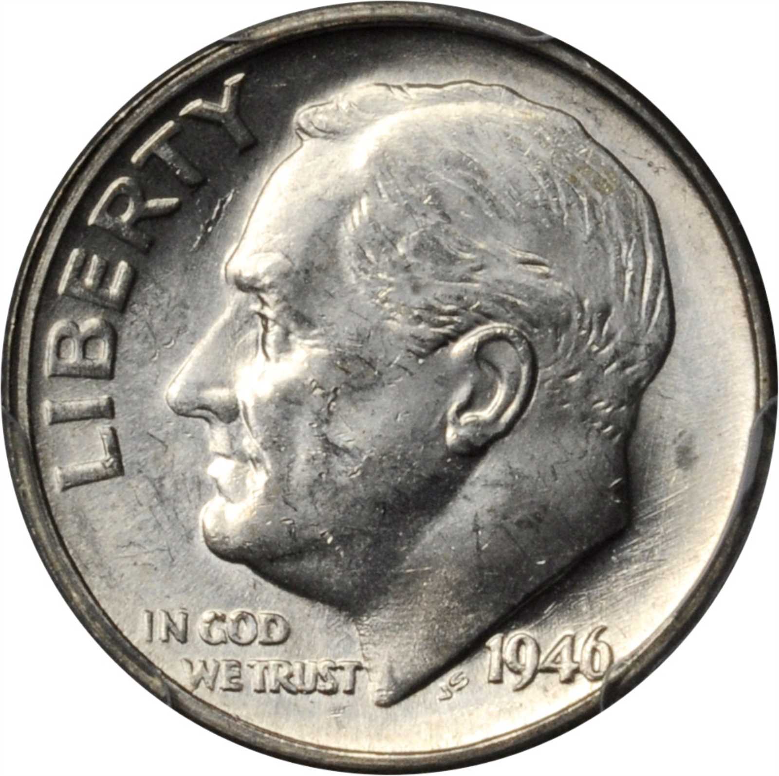 1946 Roosevelt Dime. FS-104. Doubled Die Obverse. MS-63 FB (PCGS).