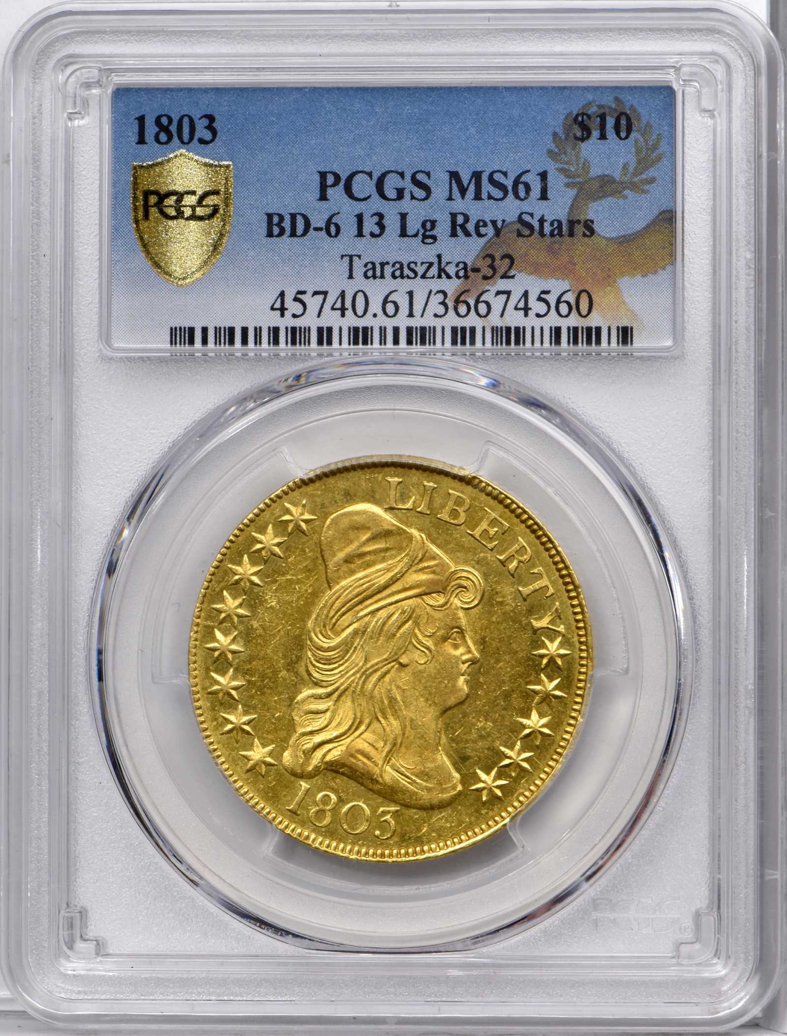 1803 $10  Large Stars Reverse, BD-6 VF25 CAC thumbnail 7