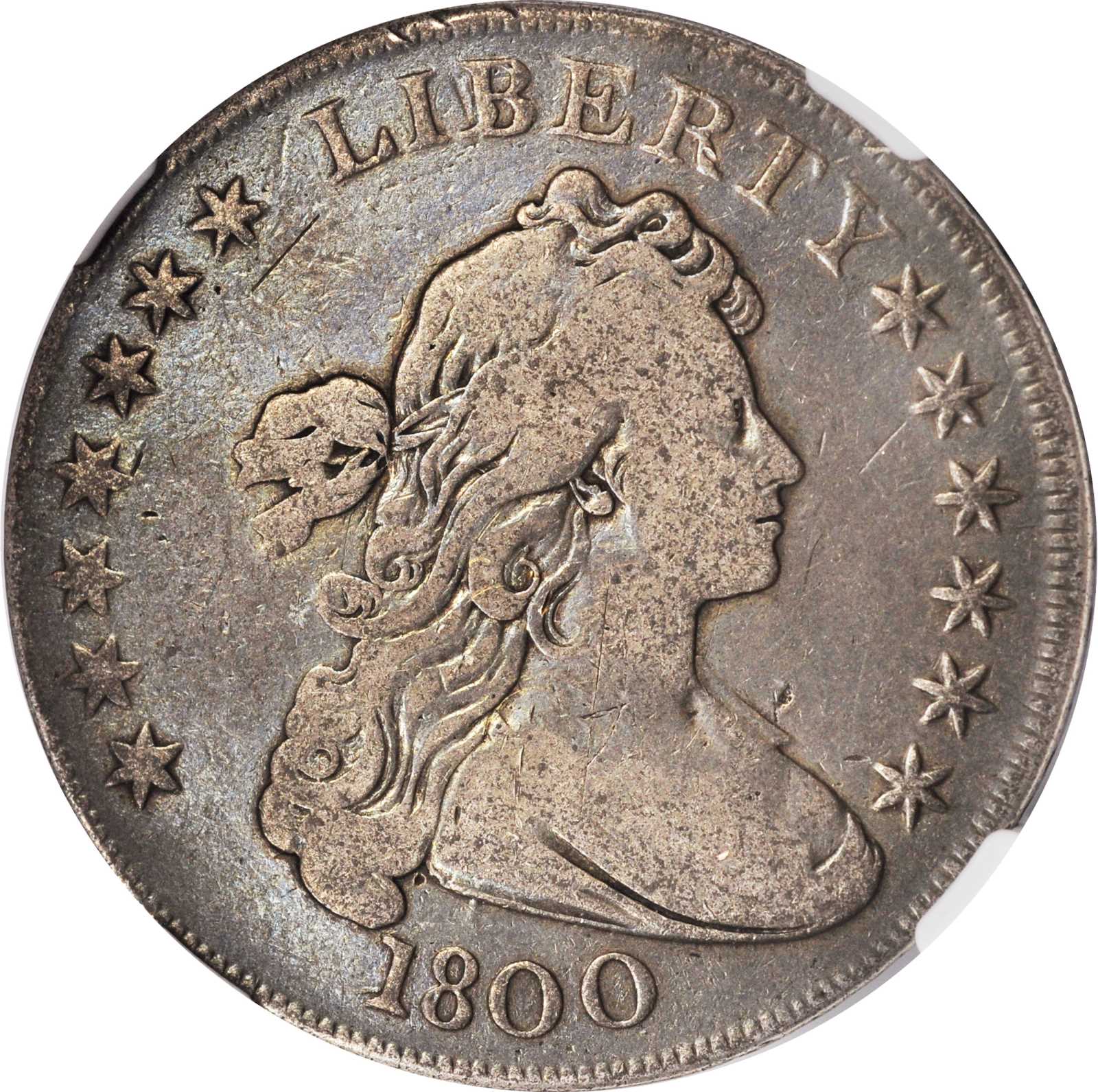 1800 Draped Bust Silver Dollar. BB-196, B-17. 12 Arrows. Fine-12 (NGC).