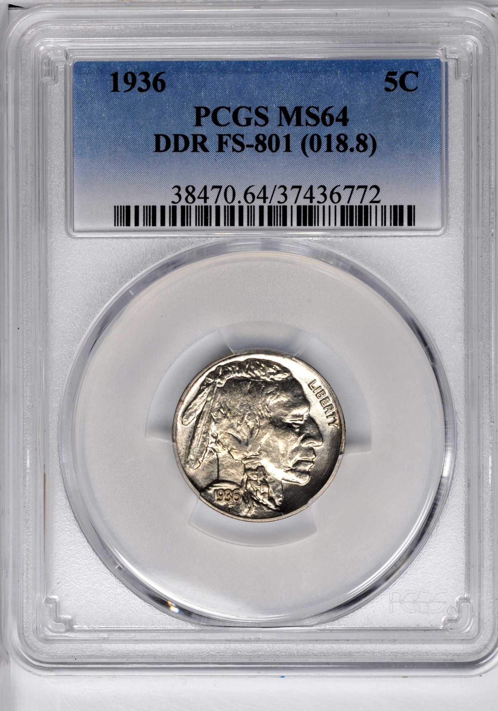 1936 5c Doubled Die Reverse, FS-801 VF30 thumbnail 7