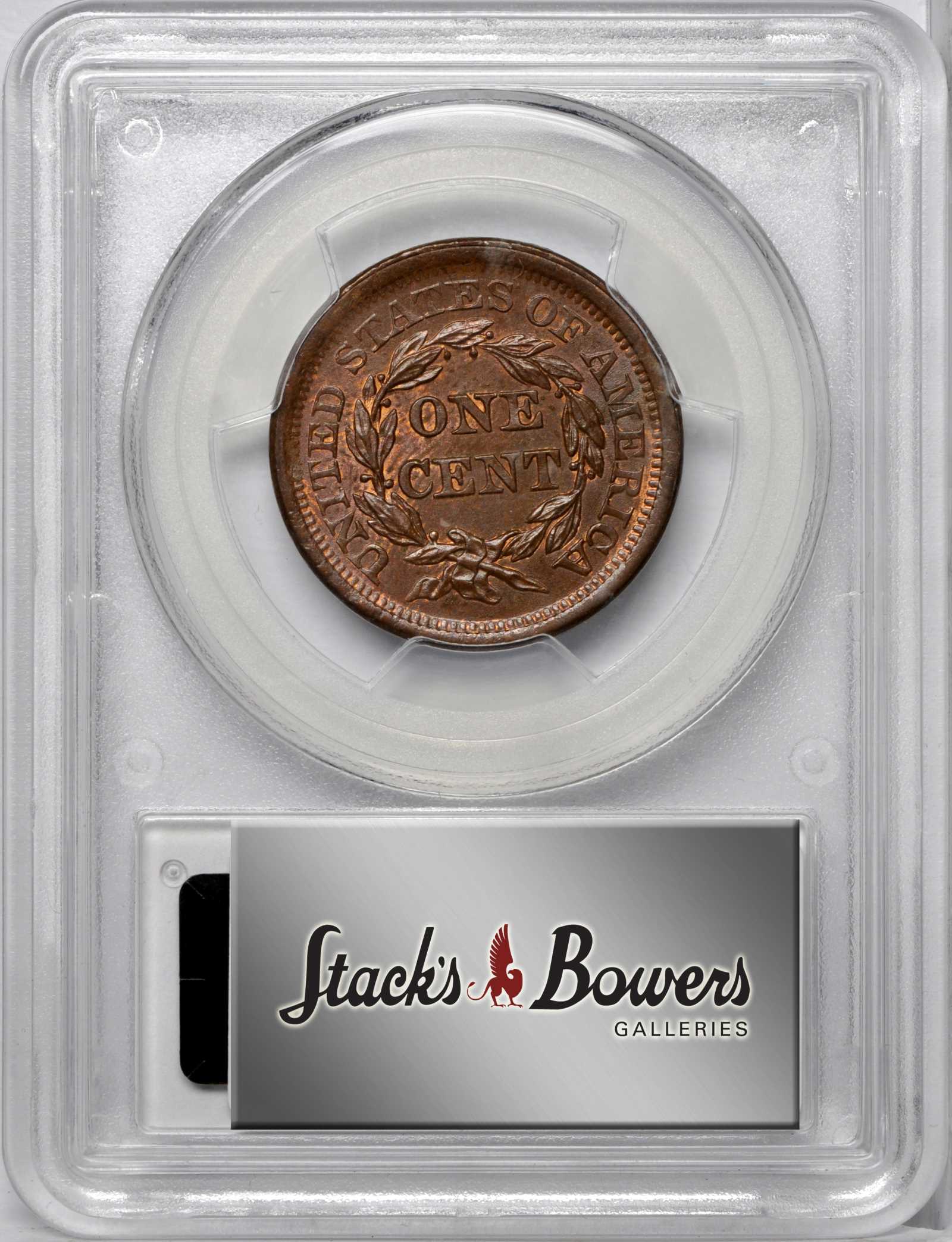 1855 1c Upright 55, N-3 MS RB thumbnail 2