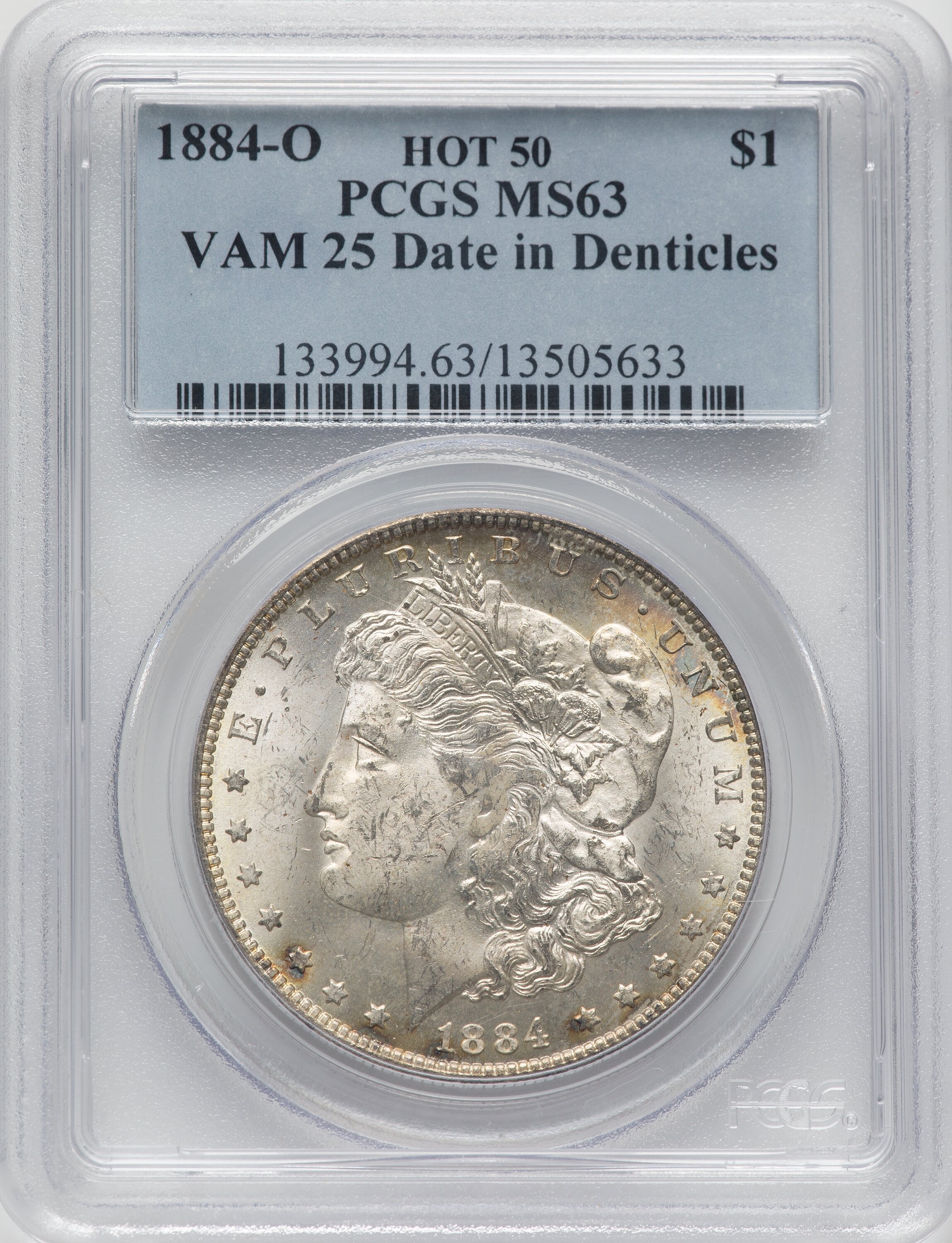 1884-O $1  Date in Denticles, VAM-25 F12 CAC thumbnail 23