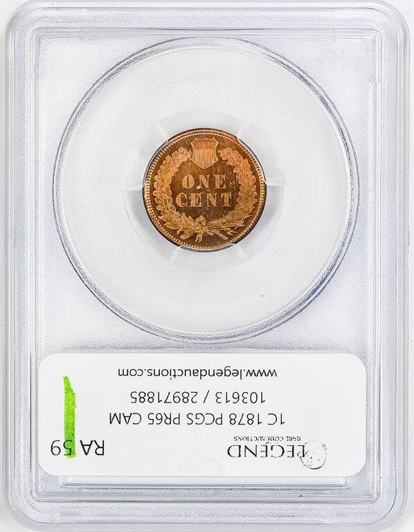 1878 1c PR RD CAM PR65 RD CAM CAC thumbnail 4