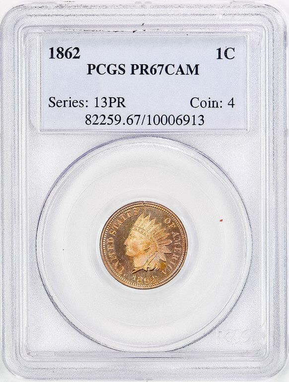 Indian Head Cent 1c Copper Nickel, 1860-1864 PR CAM [Type] PR67 CAM thumbnail 6