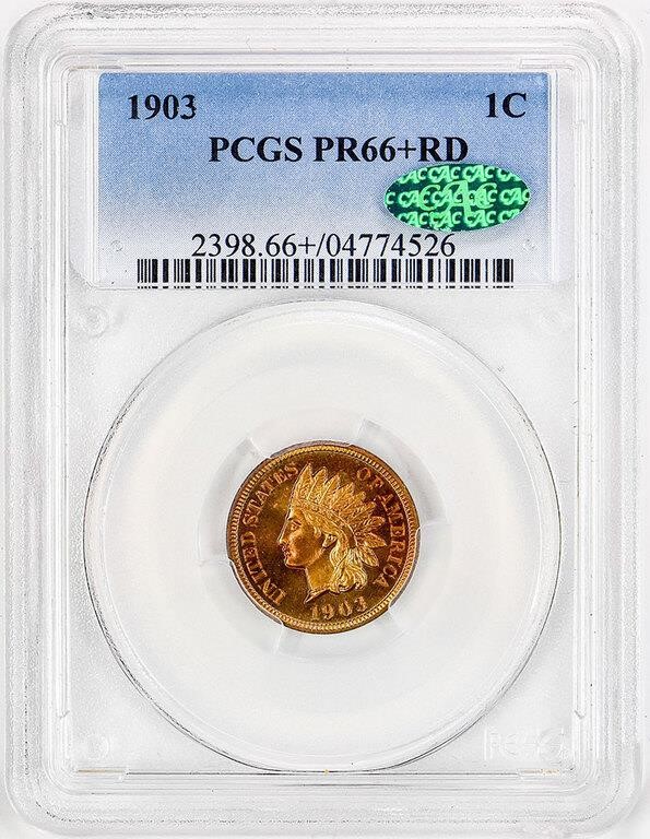 1903 1c PR RD PR66 RD CAC thumbnail 8