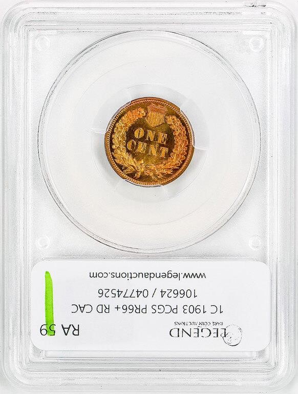 1903 1c PR RD PR66 RD CAC thumbnail 9