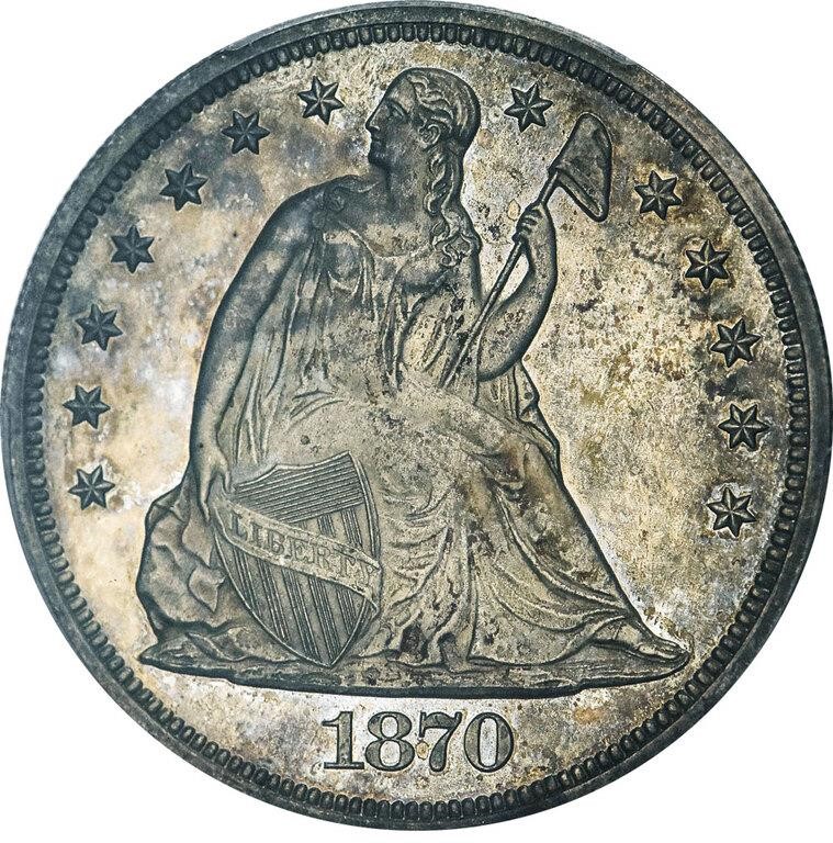 1870 $1 PR63 CAC thumbnail 3