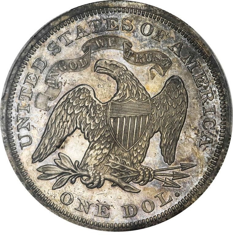1870 $1 PR63 CAC thumbnail 4