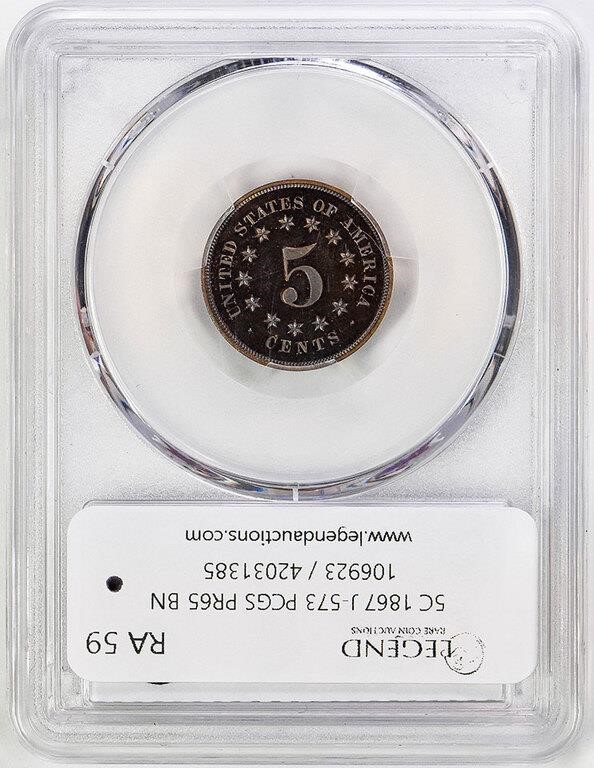 1867 P5c Normal Reverse, Copper, J-573 PR BN PR65 BN thumbnail 4