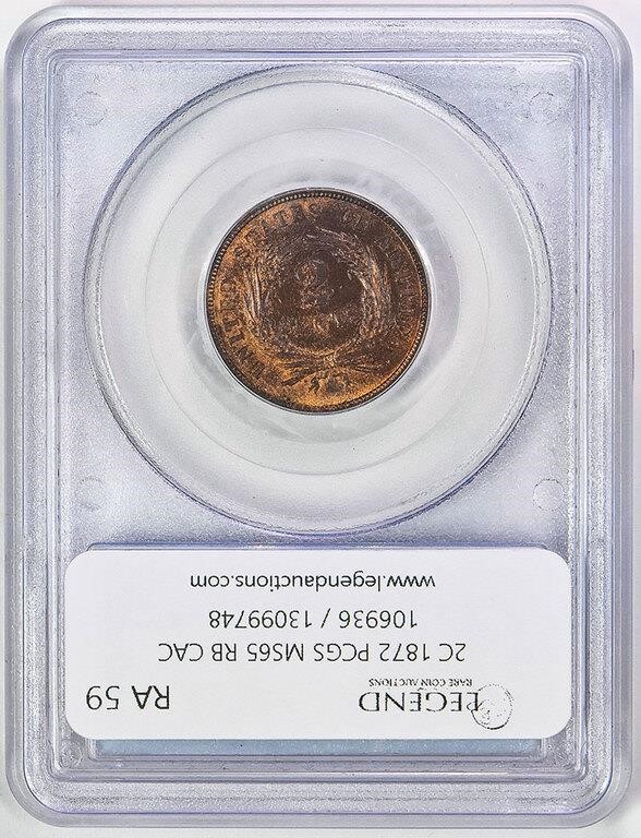 1872 2c MS RB MS65 RB CAC thumbnail 4
