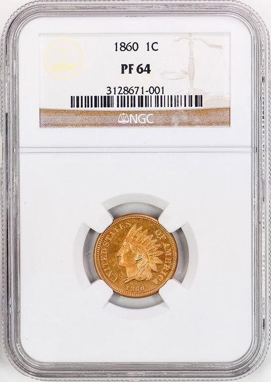 1860 1c PR64 CAC thumbnail 9