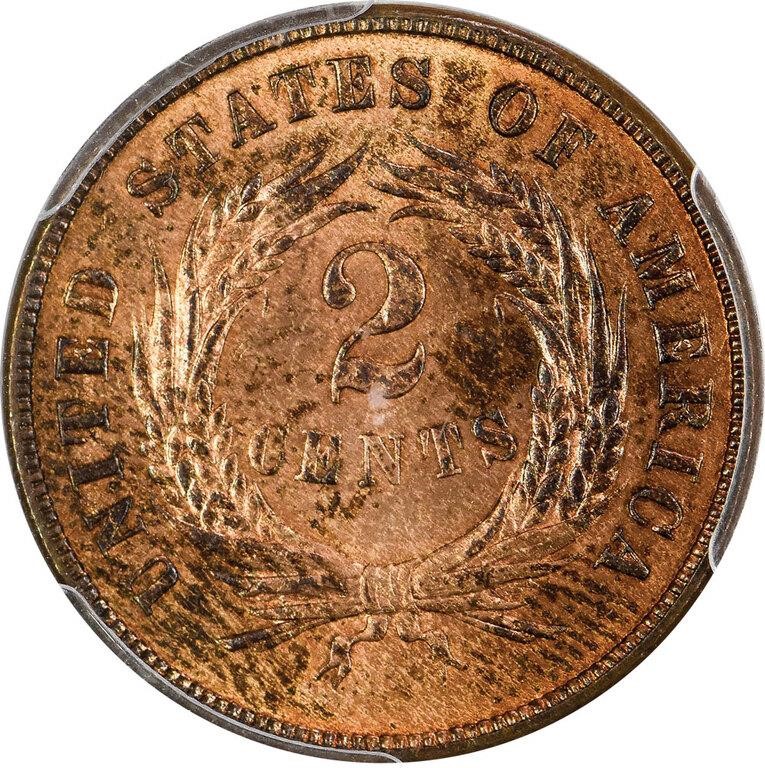 1872 2c MS RB MS63 RB CAC thumbnail 2
