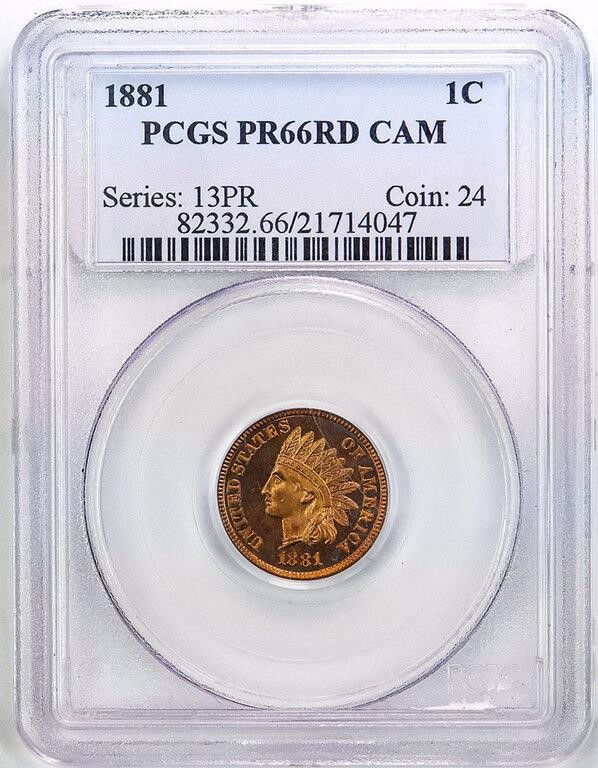 1881 1c PR RD CAM PR66 RD CAM CAC thumbnail 8