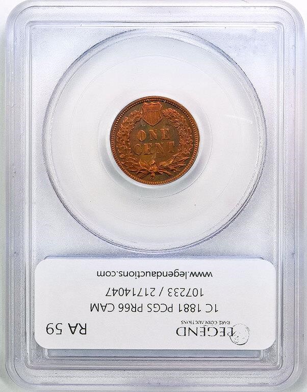 1881 1c PR RD CAM PR66 RD CAM CAC thumbnail 9