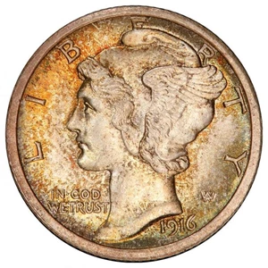 image for: 10C 1916-D PCGS MS65