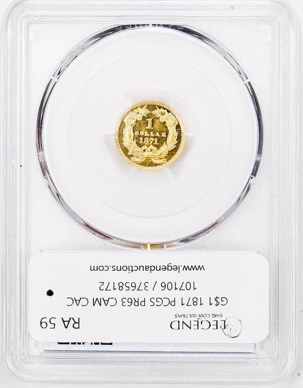 Liberty Gold Dollar G$1 Type 3, 1856-1889 PR CAM [Type] PR63 CAM CAC thumbnail 4