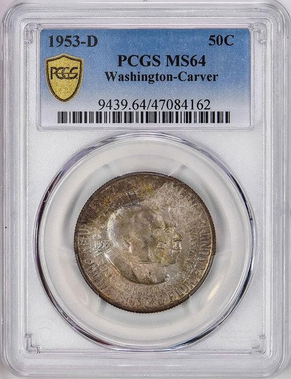 1953-D 50c Washington-Carver MS64 CAC thumbnail 10
