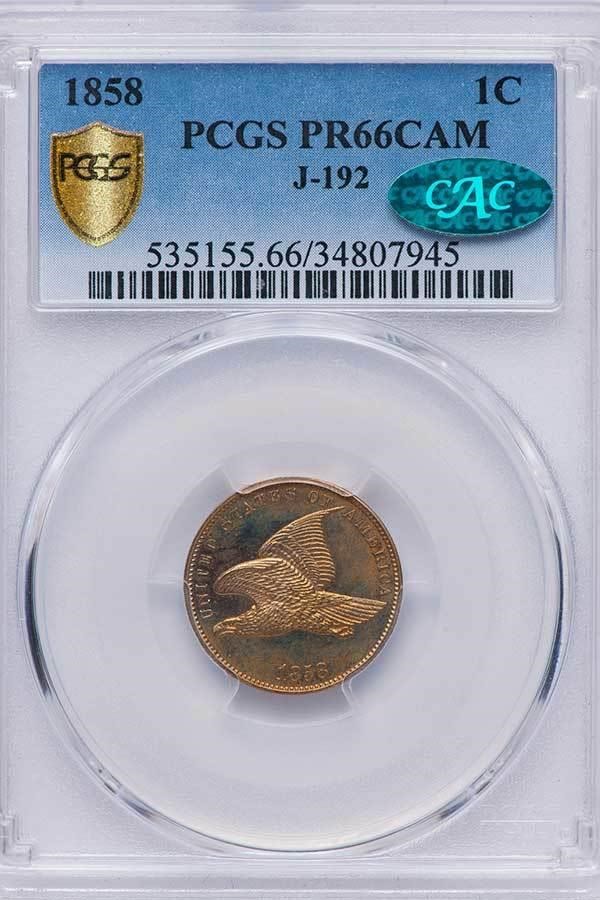 1858 P1c Copper-Nickel, J-192 PR CAM PR63 CAM thumbnail 9