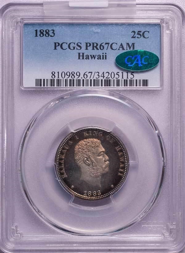 1883 25c Hawaii PR CAM PR68 CAM thumbnail 3