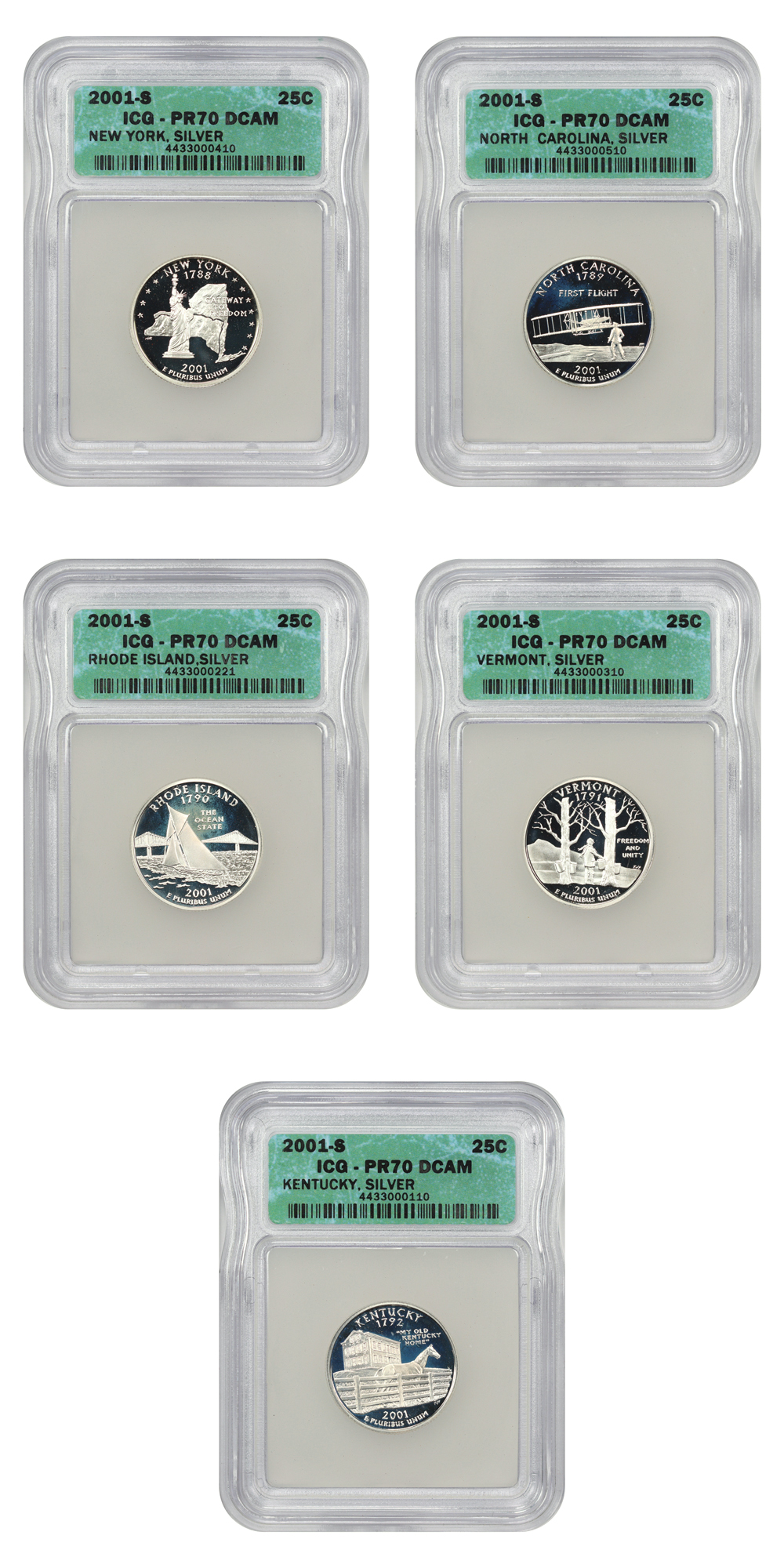 2001-S 1c-$1 Silver Proof Set, 10 Coins PR thumbnail 7