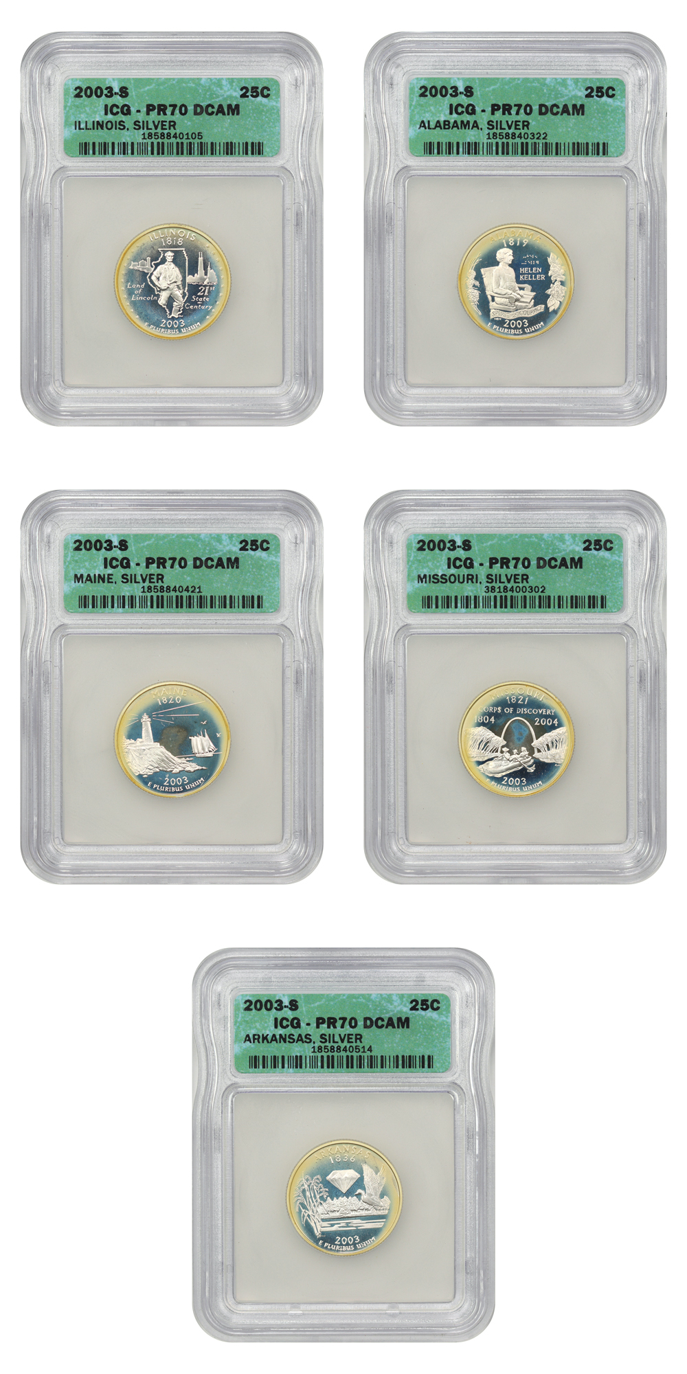 2003-S 1c-$1 Silver Proof Set, 10 Coins PR thumbnail 8