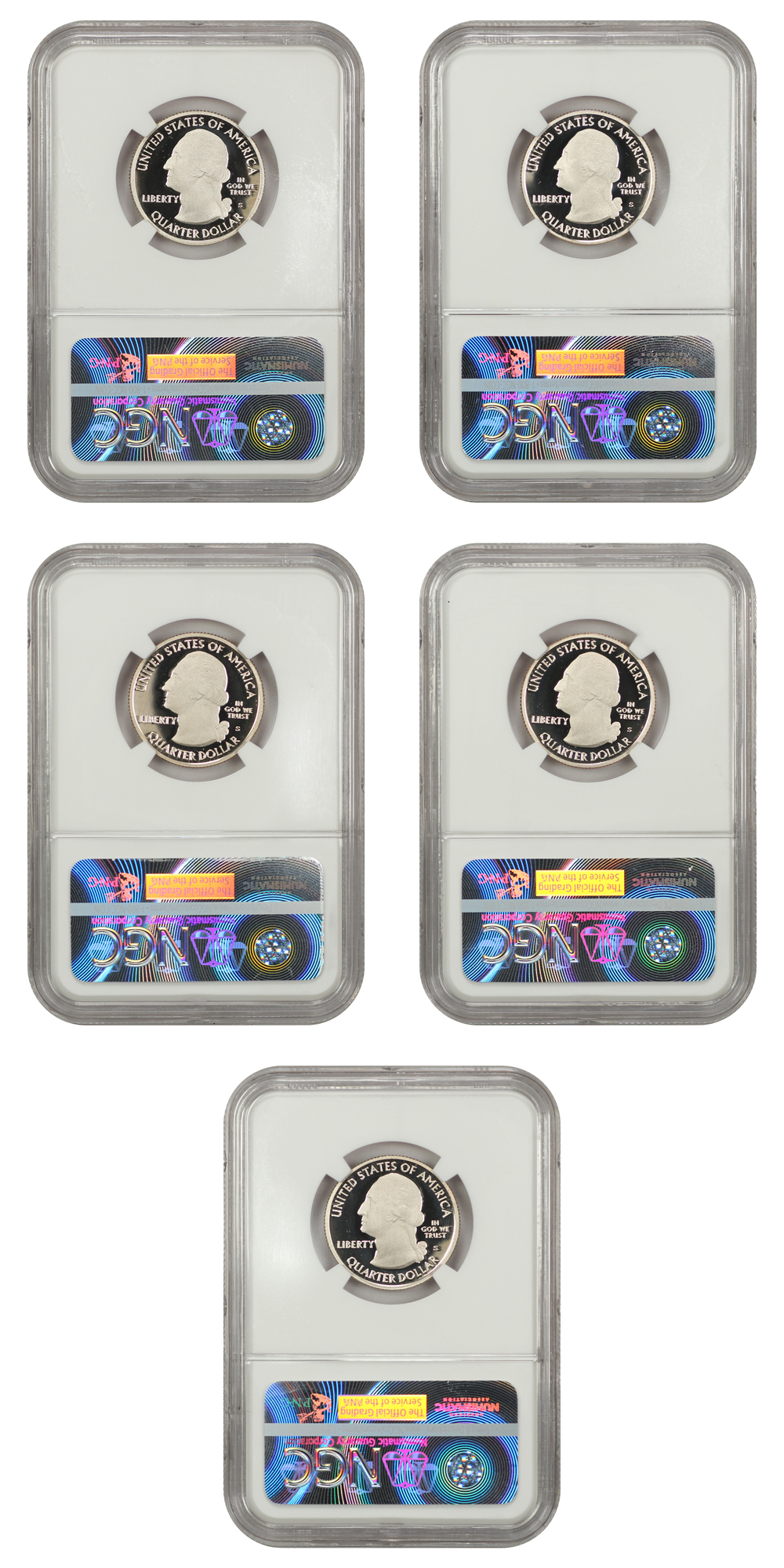 2016-S 25c Clad Quarters Proof Set, 5 Coins PR thumbnail 4