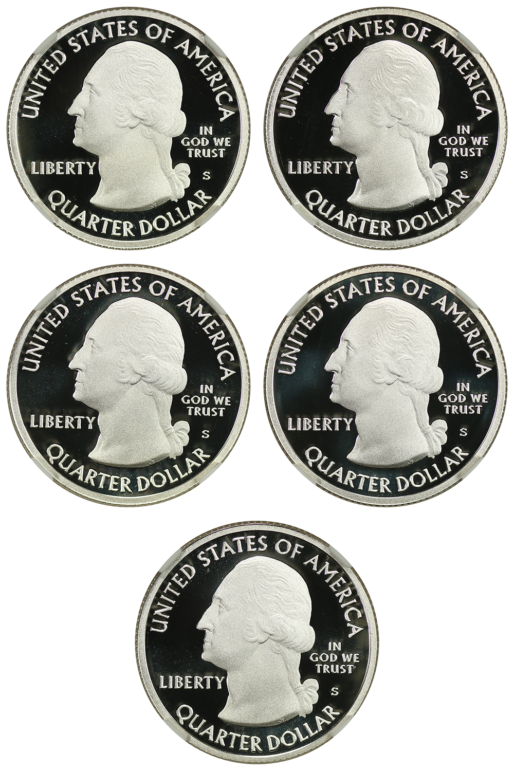 2016-S 25c Silver Quarters Proof Set, 5 Coins PR thumbnail 6