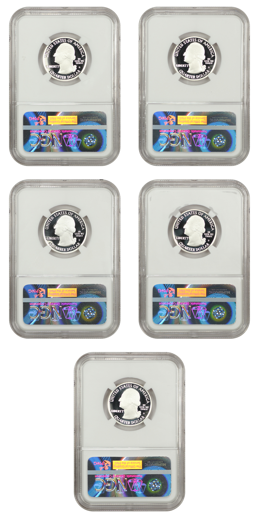 2016-S 25c Silver Quarters Proof Set, 5 Coins PR thumbnail 4