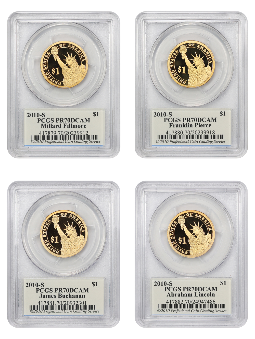 2010-S $1  Presidential Proof Set, 4 Coins PR thumbnail 8