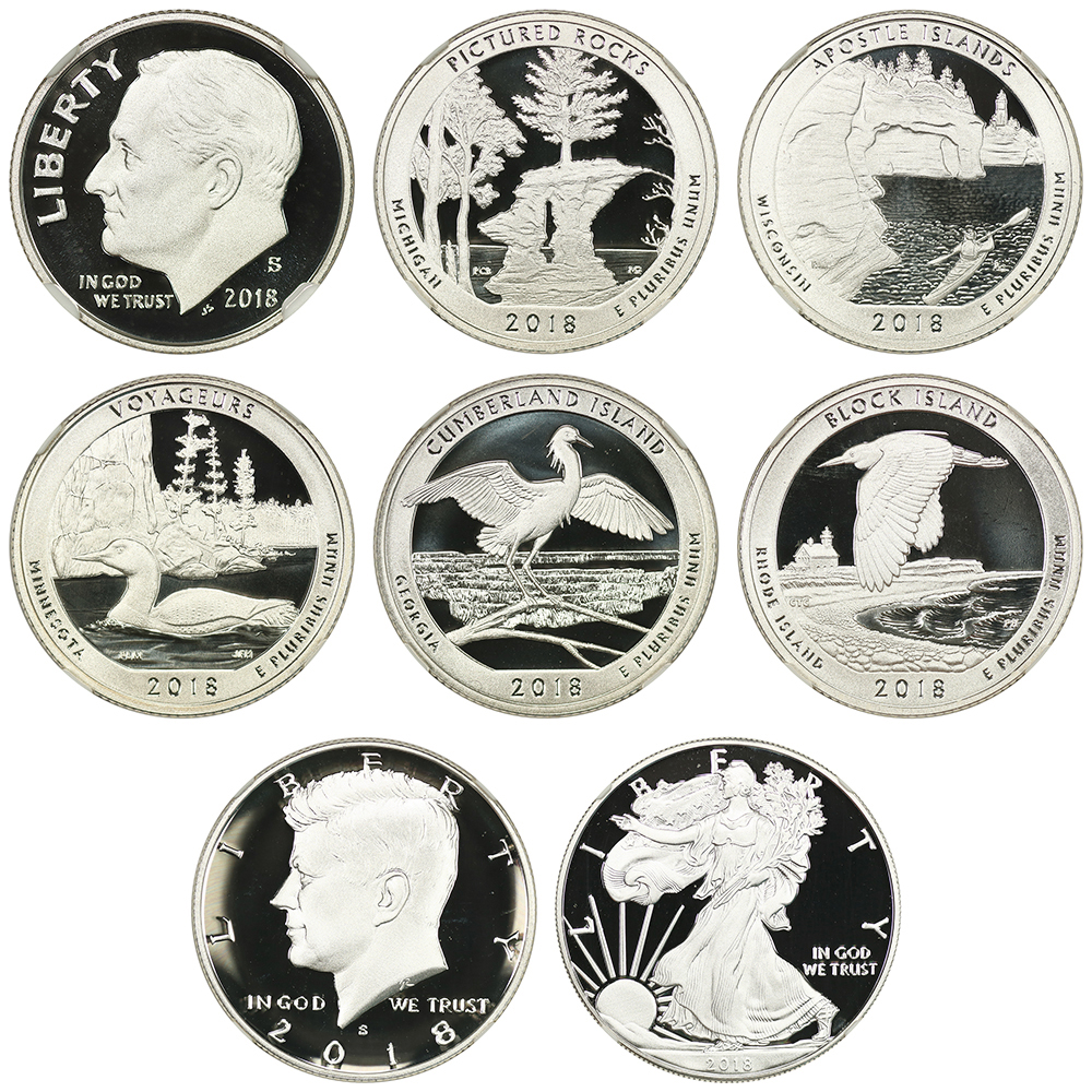 2018-S 25c-$1 Silver Limited Edition Proof Set, 8 Coins PR thumbnail 9